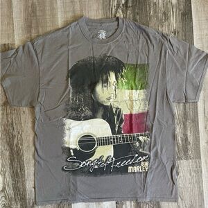 Bob Marley Graphic Tee Men's XL Gray Short Sleeve T-Shirt
